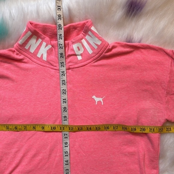 Pink‎ Victoria’s Secret Pink Long Sleeve Quarter Zip Sweatshirt Pullover Size M - Picture 6 of 6